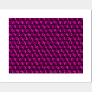 violet and pink diamond geometric pattern design over a dark violet background. Ideal for stamps and clothes stamps Posters and Art